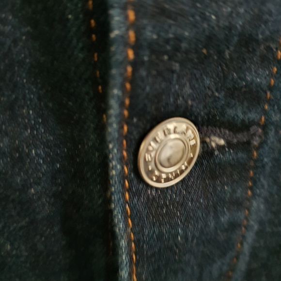 Everlane Denim Pencil Skirt Blue Dark Wash Button Front Size 27 (S) - Picture 7 of 12